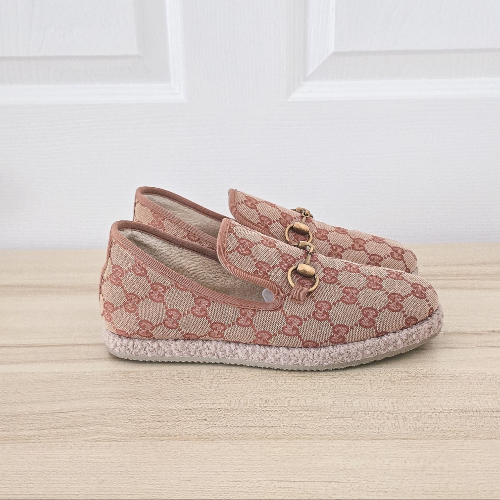 Gucci GG Fria Monogram Canvas Horsebit Espadrille Loafer Size 37 - Picture 8 of 12